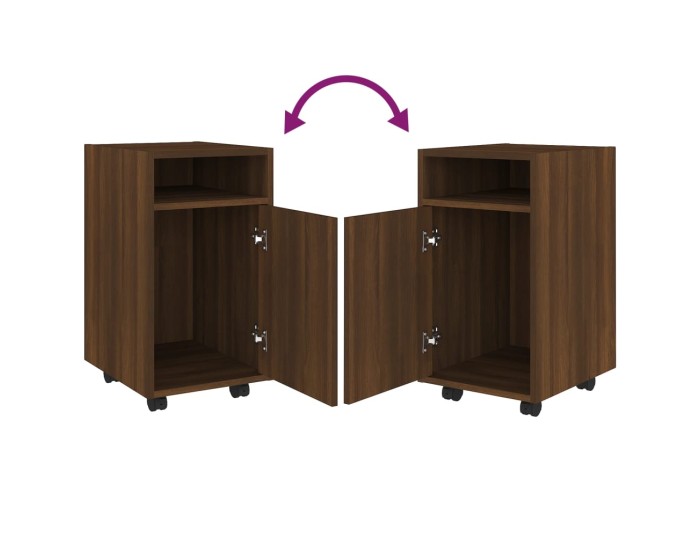 Sonata Dulap lateral cu roți stejar maro 33x38x60 cm lemn prelucrat