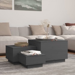 Sonata H Кутии за съхранение с капаци 3 бр сиви борова дървесина масив - Dulapuri
