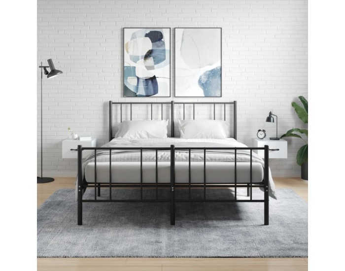 Sonata H Нощни шкафчета за стенен монтаж, 2 бр, бял гланц, 35x35x20 см