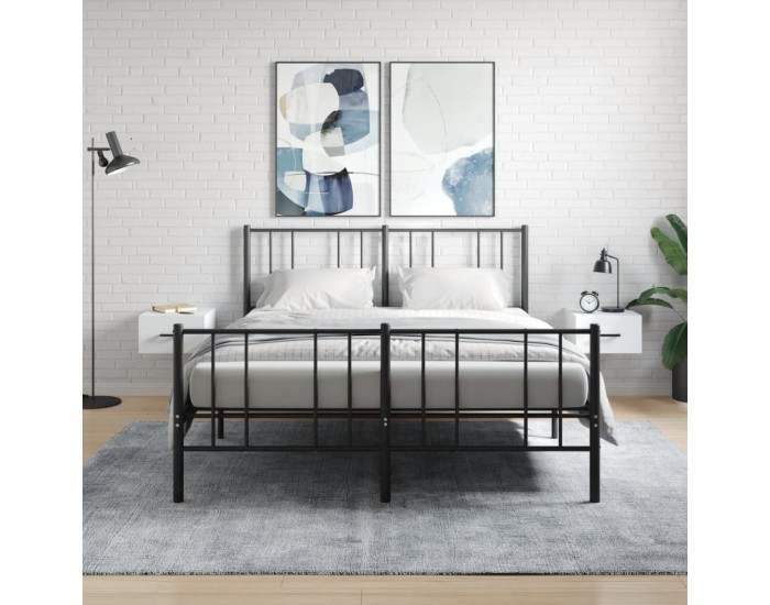 Sonata H Нощни шкафчета за стенен монтаж, 2 бр, бели, 35x35x20 см