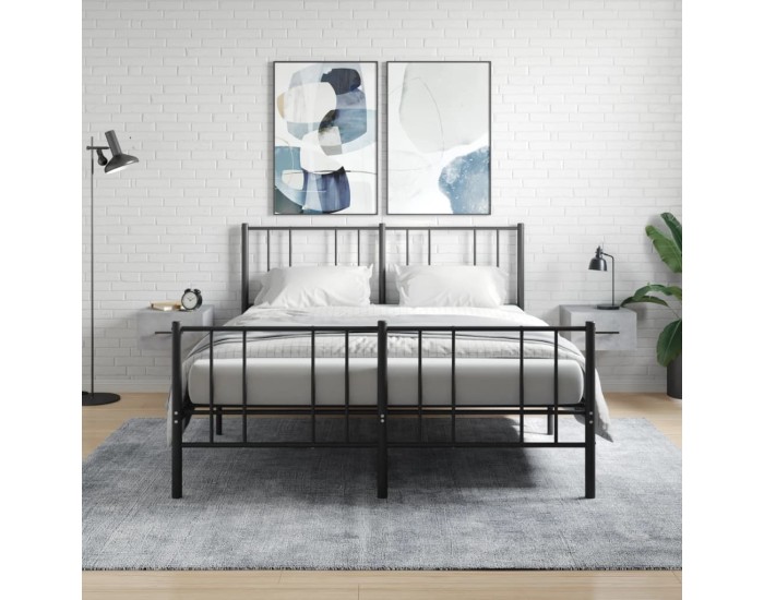 Sonata Noptiere montate pe perete 2 buc. gri beton 35x35x20 cm