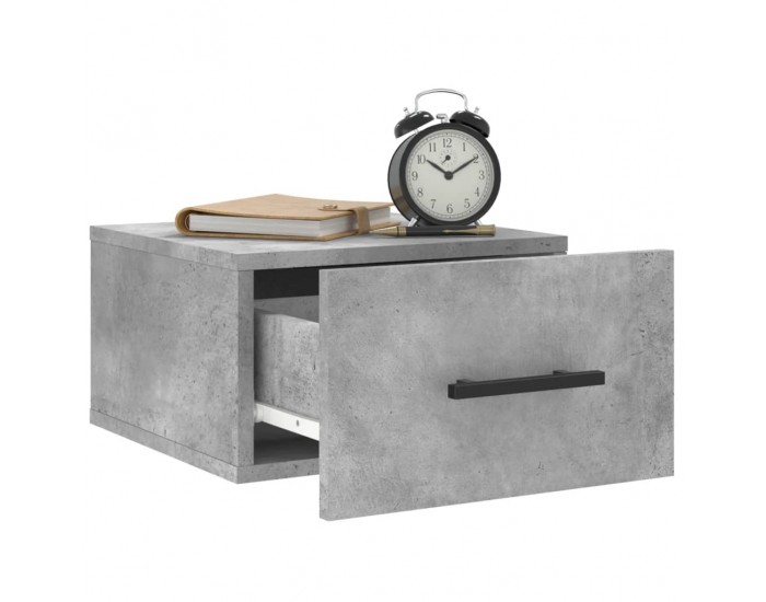 Sonata H Нощни шкафчета за стенен монтаж 2 бр бетонно сиви 35x35x20 см