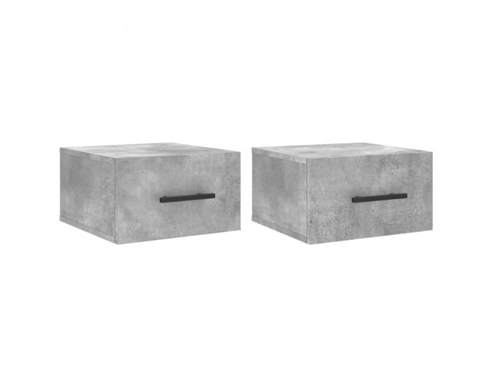 Sonata H Нощни шкафчета за стенен монтаж 2 бр бетонно сиви 35x35x20 см