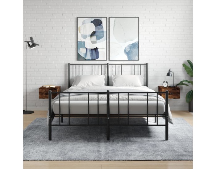 Sonata H Нощни шкафчета за стенен монтаж, 2 бр, опушен дъб, 35x35x20 см
