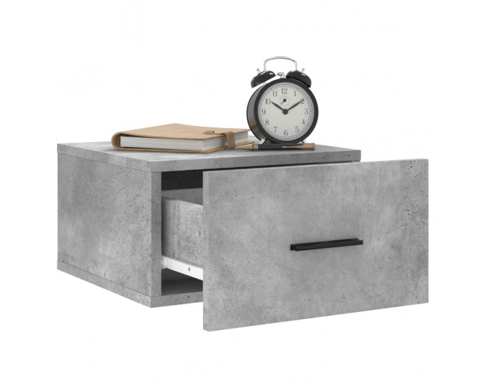 Sonata H Нощни шкафчета за стенен монтаж 2 бр бетонно сиви 35x35x20 см