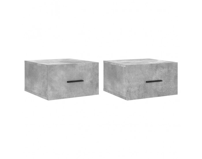 Sonata H Нощни шкафчета за стенен монтаж 2 бр бетонно сиви 35x35x20 см