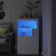 Sonata H Страничен шкаф с LED осветление, бял, инженерно дърво