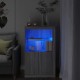 Sonata H Страничен шкаф с LED осветление, сив сонома, инженерно дърво