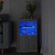 Sonata H Страничен шкаф с LED осветление, сив сонома, инженерно дърво