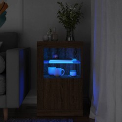 Sonata H Страничен шкаф с LED осветление, кафяв дъб, инженерно дърво - Dulapuri