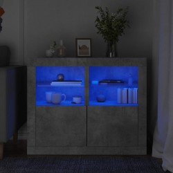Sonata H Странични шкафчета с LED, 2 бр, бетонно сиво, инженерно дърво - Dulapuri