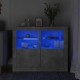Sonata Dulapuri laterale cu lumini LED 2 buc. gri beton lemn prelucrat
