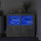 Sonata H Странични шкафчета с LED, 2 бр, бетонно сиво, инженерно дърво