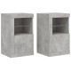 Sonata Dulapuri laterale cu lumini LED 2 buc. gri beton lemn prelucrat