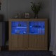 Sonata H Странични шкафчета с LED, 2 бр, сонома дъб, инженерно дърво