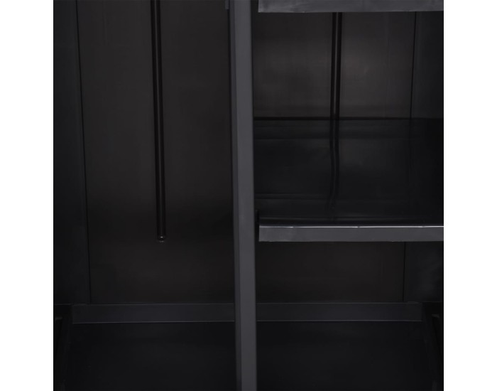 Sonata Dulap depozitare de grădină, negru, 65x45x172 cm, PP ratan