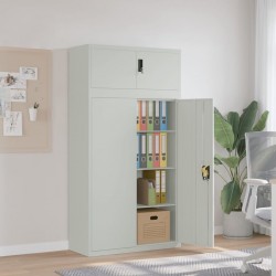 Sonata H Шкаф за папки светлосив 90x40x180 см стомана - Dulapuri