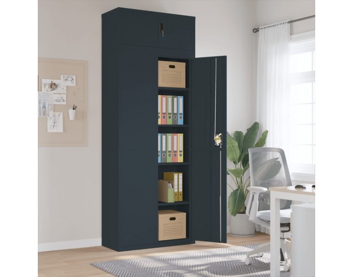 Sonata H Шкаф за папки антрацит 90x40x240 см стомана