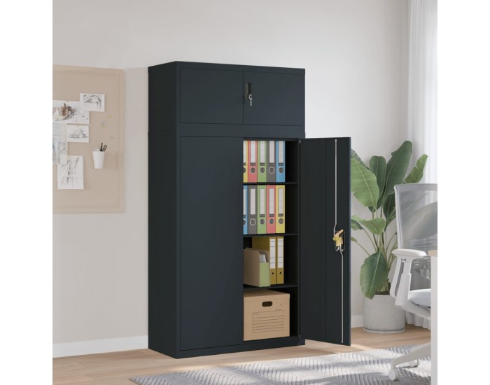 Sonata H Шкаф за папки антрацит 90x40x180 см стомана