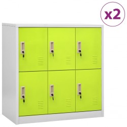Sonata H Заключващи шкафове 2 бр светлосиво/зелено 90x45x92,5 см стомана - Dulapuri