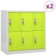 Sonata Dulapuri vestiar 2 buc. gri deschis și verde 90x45x92,5 cm oțel