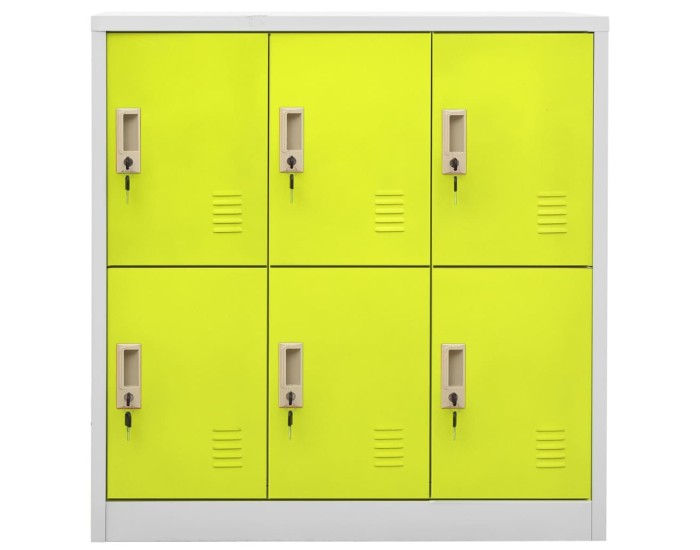 Sonata Dulapuri vestiar 2 buc. gri deschis și verde 90x45x92,5 cm oțel