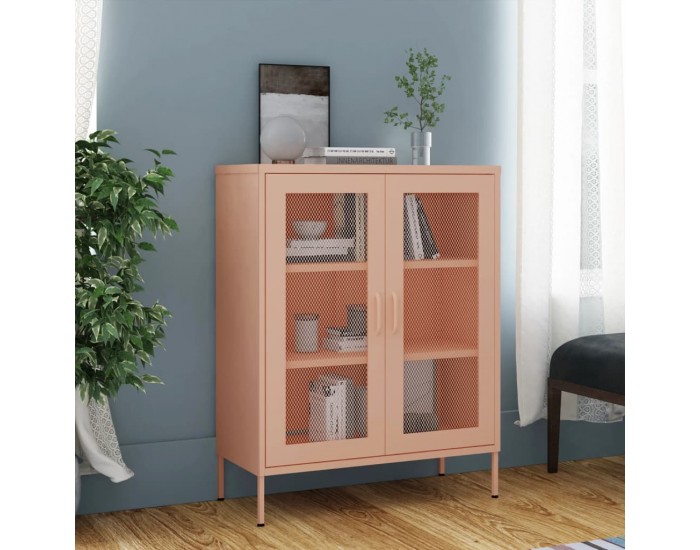 Sonata H Шкаф за съхранение, розов, 80х35х101,5 см, стомана