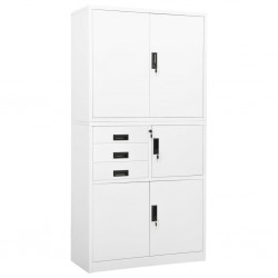 Sonata H Офис шкаф, бял, 90x40x180 см, стомана - Dulapuri