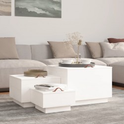 Sonata H Кутии за съхранение с капаци 3 бр бели борова дървесина масив - Dulapuri