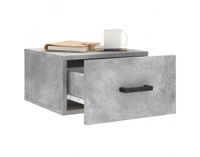 Sonata H Нощни шкафчета за стенен монтаж 2 бр бетонно сиви 35x35x20 см