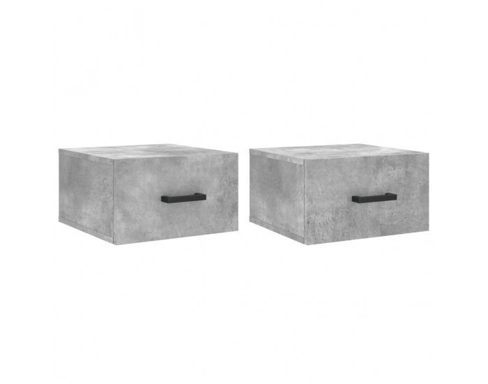 Sonata H Нощни шкафчета за стенен монтаж 2 бр бетонно сиви 35x35x20 см