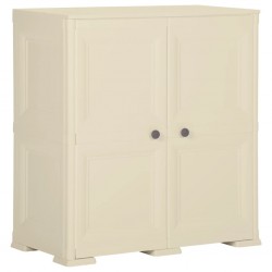 Sonata H Пластмасов шкаф, 79x43x85,5 см, дървен дизайн, ангорско бяло - Dulapuri