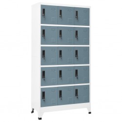 Sonata H Заключващ се шкаф светлосиво и тъмносиво 90x40x180 см стомана - Dulapuri