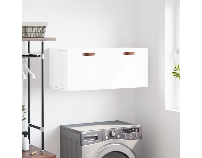 Sonata H Стенен шкаф, бял гланц, 80x36,5x35 см, инженерно дърво