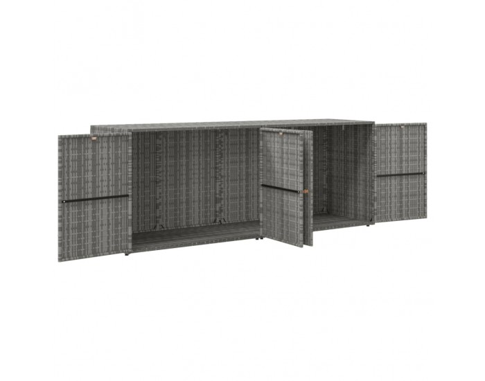 Sonata H Градински шкаф за съхранение сив 198x55,5x80 см полиратан
