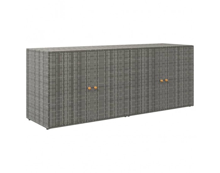 Sonata H Градински шкаф за съхранение сив 198x55,5x80 см полиратан