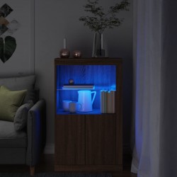 Sonata H Страничен шкаф с LED осветление, кафяв дъб, инженерно дърво - Dulapuri