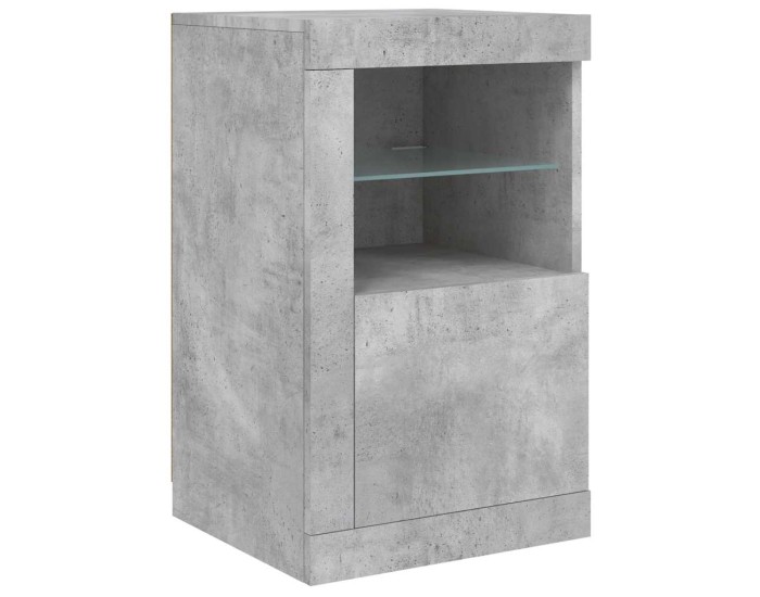 Sonata Dulap lateral cu lumini LED, gri beton, lemn prelucrat