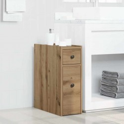 Sonata H Тесен скрин за баня с колелца, дъб артизан, инженерно дърво - Dulapuri