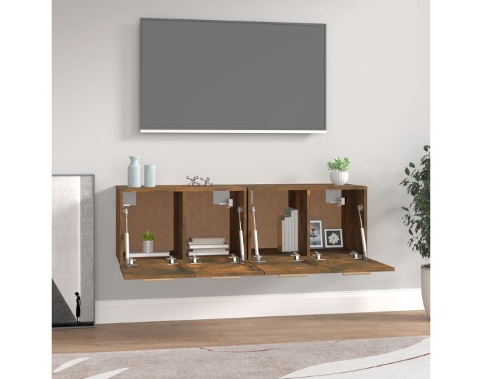 Sonata Dulapuri TV de perete 2 buc. stejar fumuriu 60x36,5x35 cm lemn