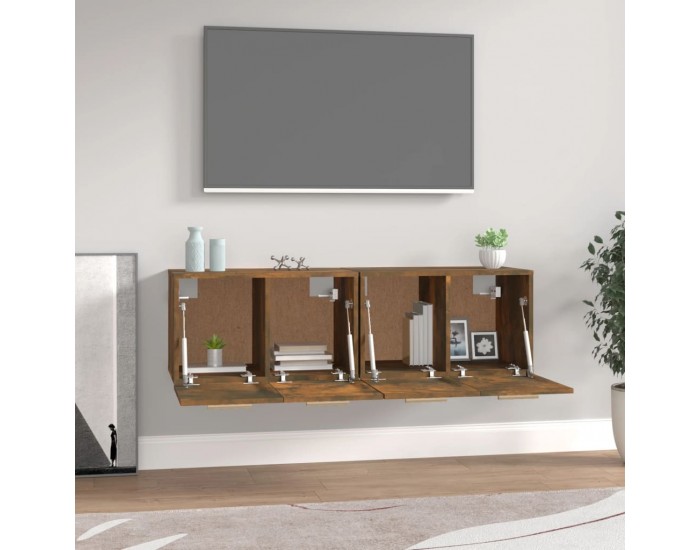 Sonata H Стенни шкафове 2 бр опушен дъб 60x36,5x35 см инженерно дърво