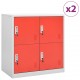 Sonata H Заключващи шкафове 2 бр светлосиво/червено 90x45x92,5см стомана