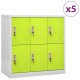 Sonata Dulapuri vestiar 5 buc. gri deschis și verde 90x45x92,5 cm oțel