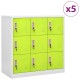 Sonata Dulapuri vestiar 5 buc. gri deschis și verde 90x45x92,5 cm oțel