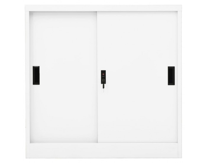 Sonata H Офис шкаф с плъзгаща се врата, бял, 90x40x90 см, стомана