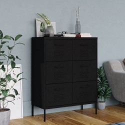 Sonata H Шкаф с чекмеджета, черен, 80х35х101,5 см, стомана - Dulapuri