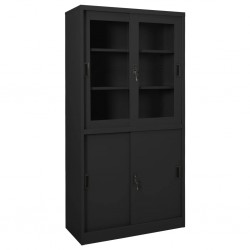 Sonata H Офис шкаф с плъзгаща се врата, антрацит, 90x40x180 см, стомана - Dulapuri