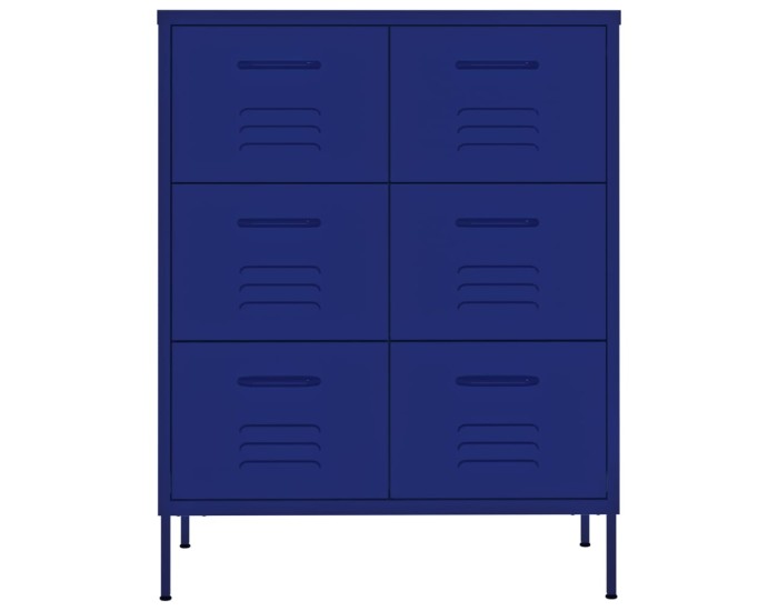 Sonata Dulap cu sertare, bleumarin, 80x35x101,5 cm, oțel