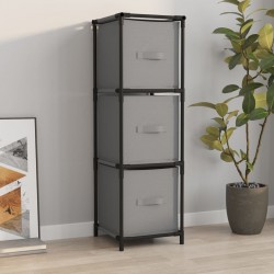 Sonata H Шкаф за съхранение 3 чекмеджета плат сив 34x34x101 см стомана - Dulapuri