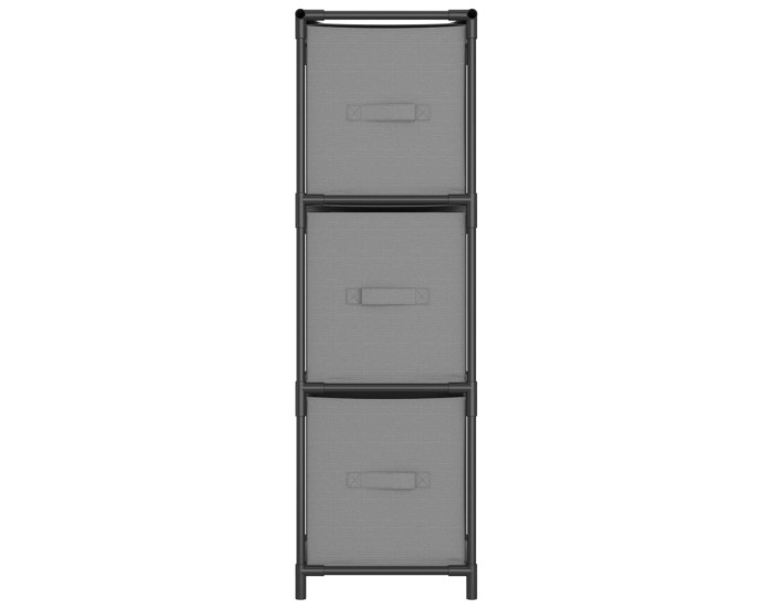 Sonata Dulap de depozitare cu 3 sertare textile, gri 34x34x101 cm oțel